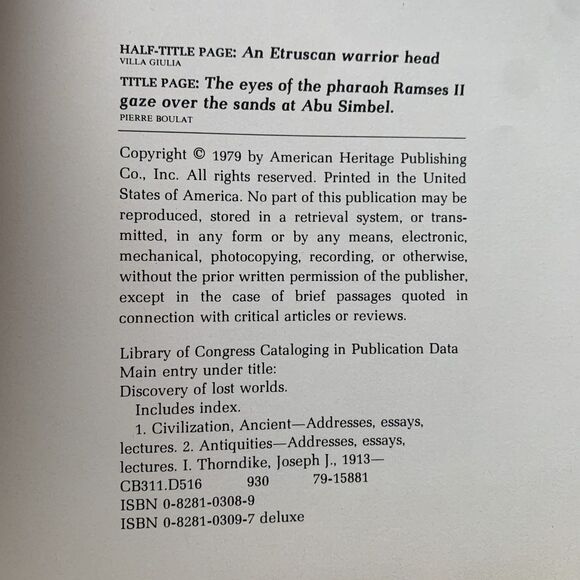 Discovery of Lost Worlds Hardcover Joseph J Thorndike Jr1979 American Heritage - Picture 6 of 12